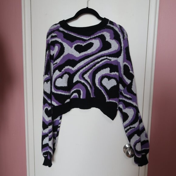 YesStyle - Alfie - Print Cropped Sweater - Picture 2 of 2